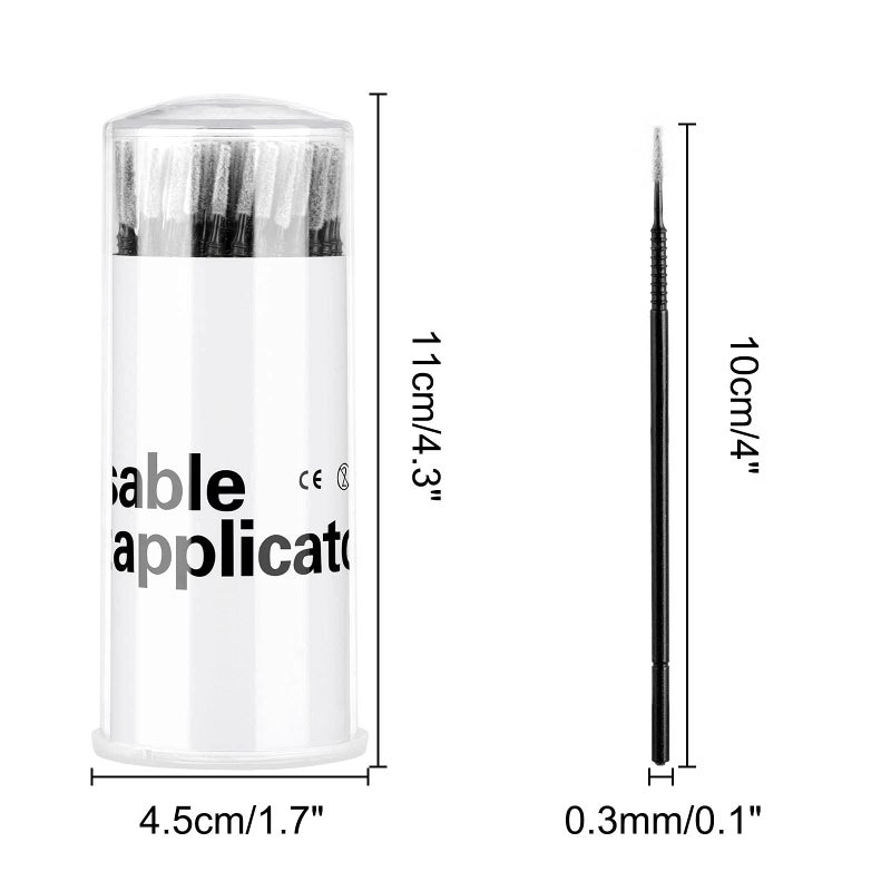 Dming 200PCS Micro Applicators Brushes Mini Cotton Swabs Remove Grafted Eyelash Glue Dedicated Brush Disposable Microswabs for Eyelash Extensions Make up and Lash Clean and Personal Care (Black) - Image 2